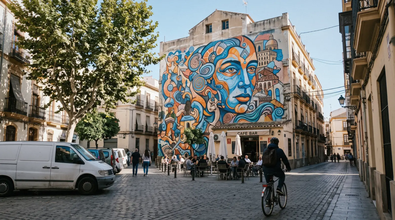 Street art on a wall in the Soho district of Málaga