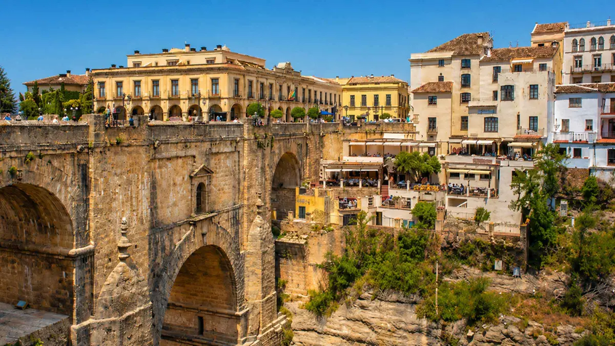Puente Nuevo bridge spanning the El Tajo gorge in Ronda on a day trip from Malaga